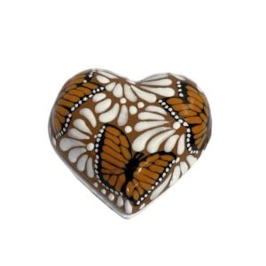 Alhajero Corazon Grande Fondo Terracota Con Blanco Mik Mariposas