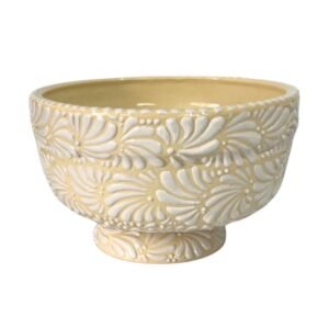 Base Floral Fondo Amarillo Con Blanco Mik