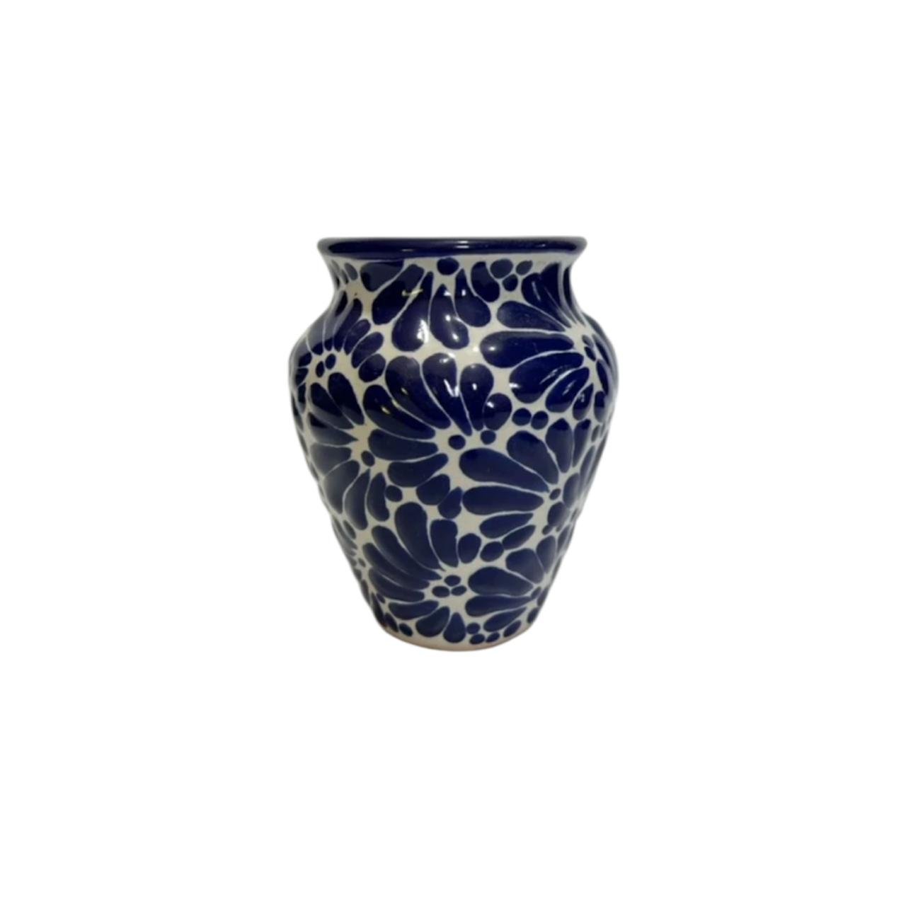 Cantarito Fondo Blanco Con Azul Mik