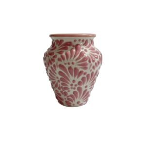 Cantarito Fondo Blanco Con Rosa Mik