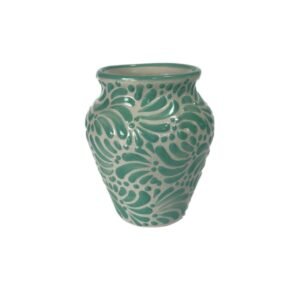 Cantarito Fondo Blanco Con Turqueza Mik