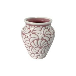 Cantarito Fondo Rosa Con Blanco Mik