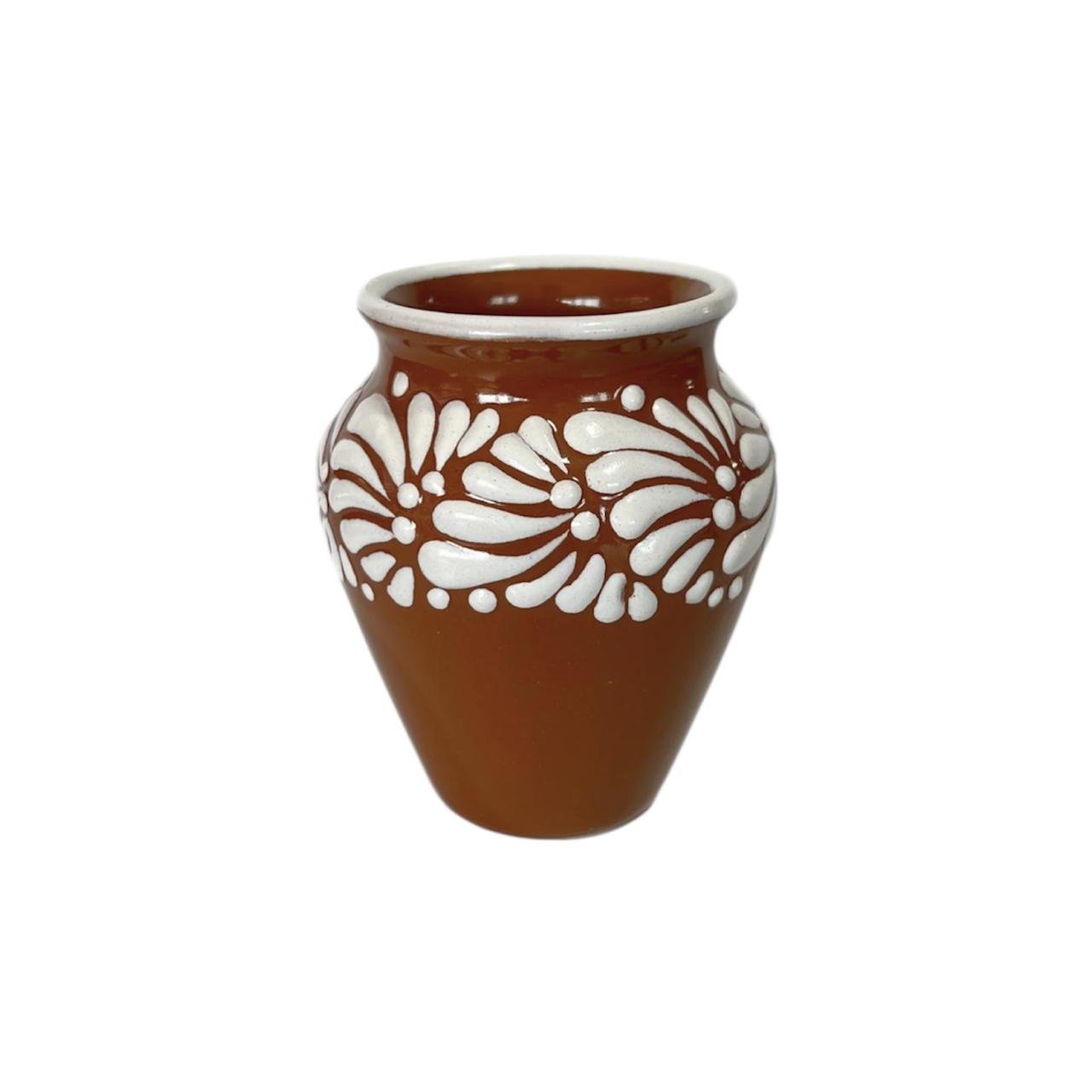 Cantarito Fondo Terracota Con Blanco Mik