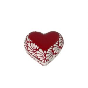 Alhajero Corazon Chico Fondo Rojo Con Blanco Mik