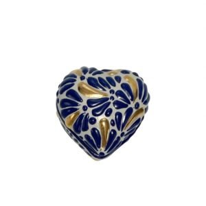 Alhajero Corazon Chico Fondo Blanco Con Azul Mik Destellos De Oro