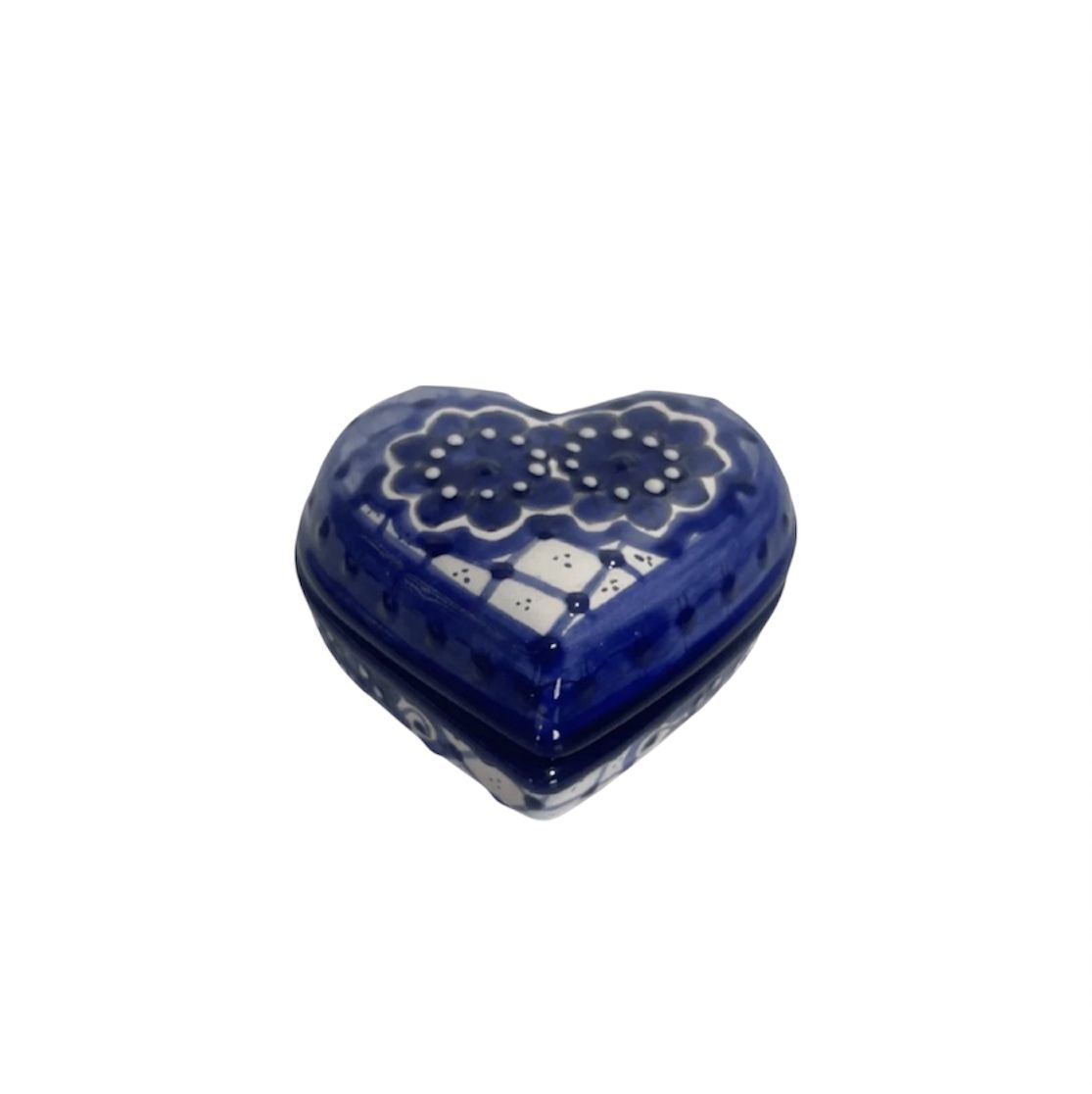 Alhajero Corazon Chico Azul Con Flores