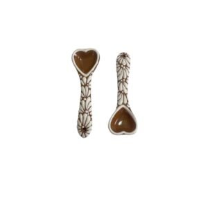 Cuchara Corazon Fondo Terracota Con Blanco Mik