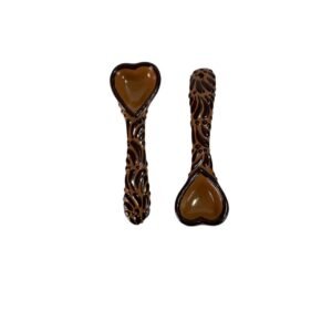 Cuchara Corazon Fondo Terracota Con Chocolate Mik