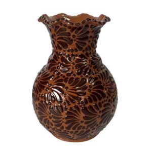 Florero Con Ondas Fondo Terracota Con Chocolate Mik