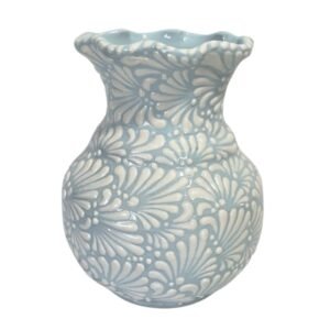 Florero Con Ondas Fondo Baby Azul Con Blanco