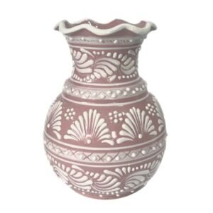 Florero Con Ondas Fondo Rosa Con Blanco Cenefa