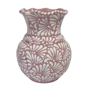 Florero Con Ondas Fondo Rosa Con Blanco Mik