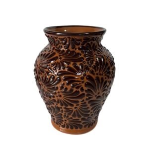 Florero Cantarito Fondo Terracota Con Chocolate Mik