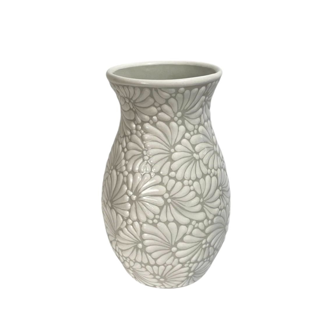 Florero Boliche Chico Fondo Blanco Con Blanco Mik