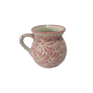 Jarrito Fondo Blanco Con Rosa Mik