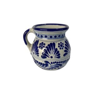 Jarrito Fondo Blanco Con Azul Cenefa