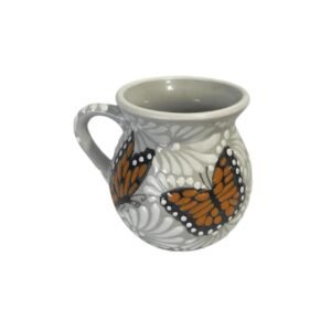 Jarrito Fondo Blanco Con Blanco Mik Mariposas