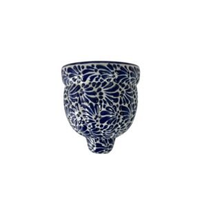 Maceta Pared Fondo Blanco Con Azul Mik