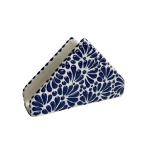 Servilletero Fondo Blanco Con Azul Mik