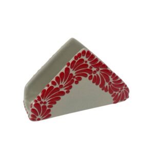 Servilletero Fondo Blanco Con Rojo Mik