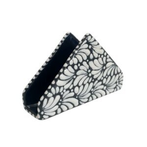 Servilletero Fondo Negro Con Blanco Mik