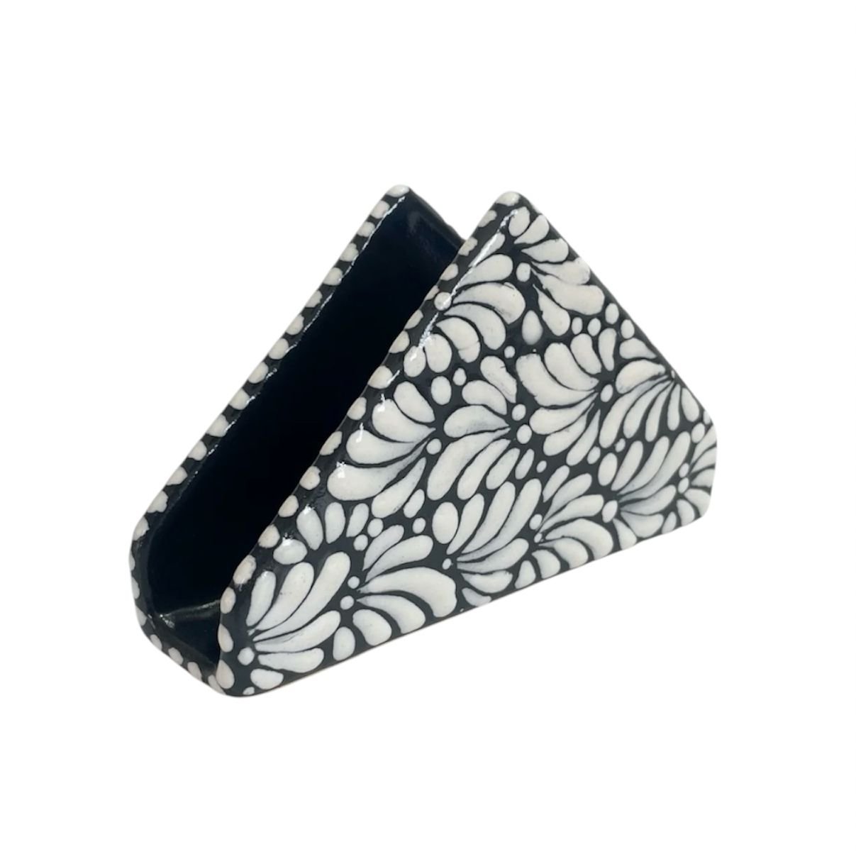 Servilletero Fondo Negro Con Blanco Mik