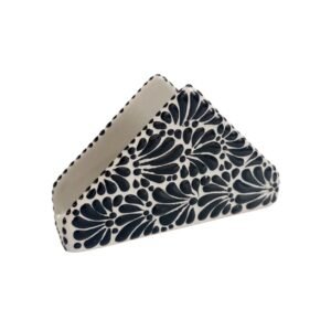 Servilletero Fondo Blanco Con Negro Mik