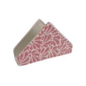 Servilletero Fondo Blanco Con Rosa Mik