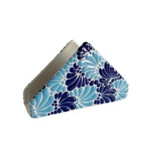 Servilletero Fondo Blanco Con Azules Mik