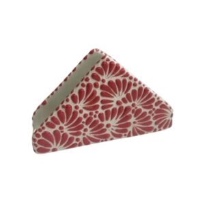 Servilletero Fondo Blanco Con Rojo Mik