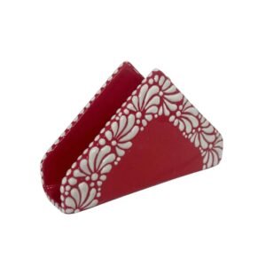 Servilletero Fondo Rojo Con Blanco Mik