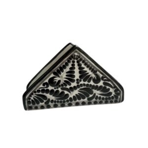 Servilletero Fondo Blanco Con Negro Cenefa