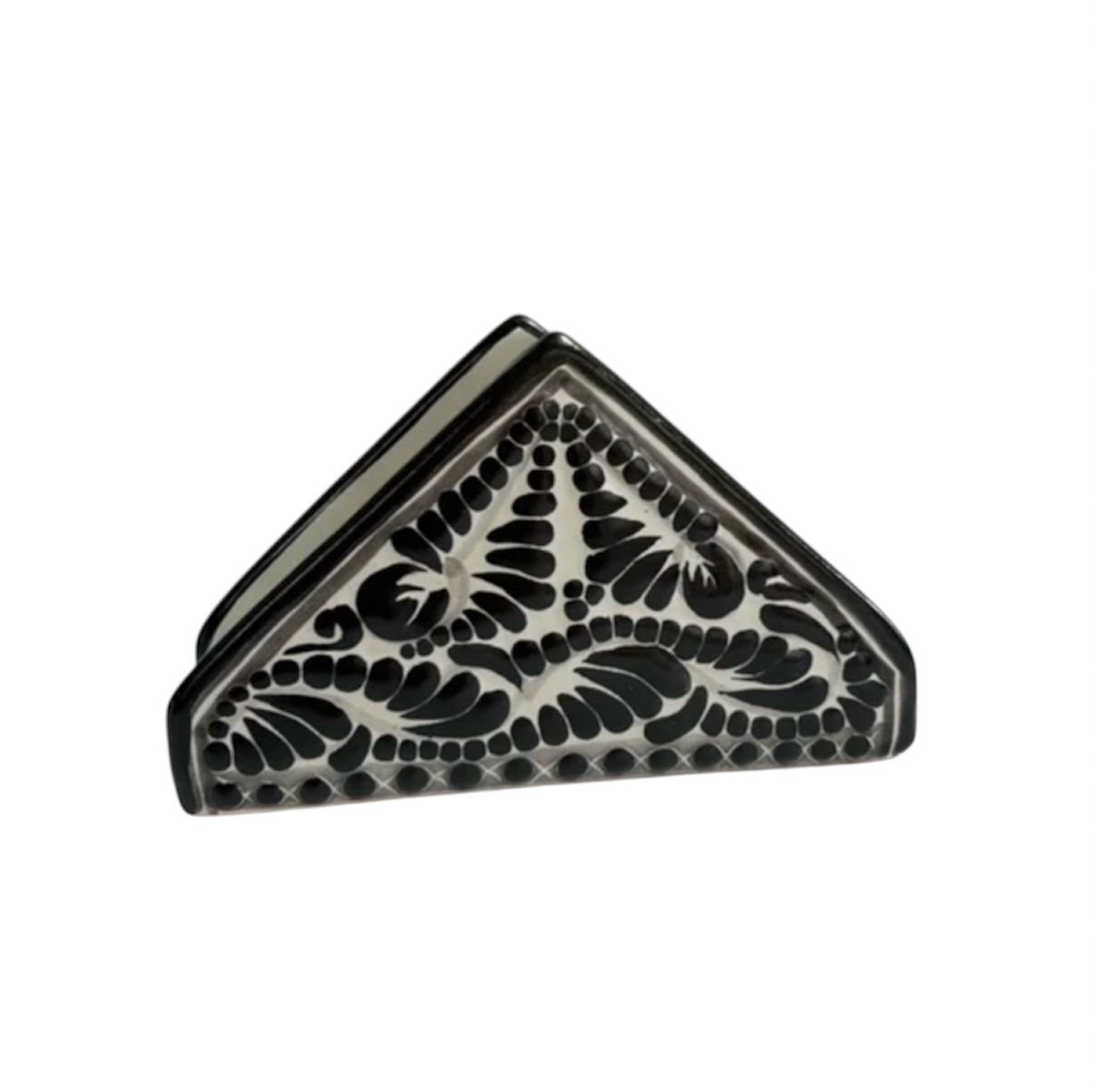 Servilletero Fondo Blanco Con Negro Cenefa