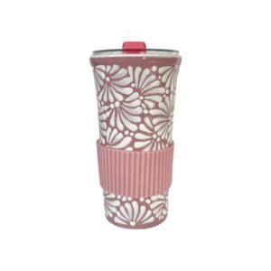 Termo Pro Banda Plastica Fondo Blanco Con Rosa Mik