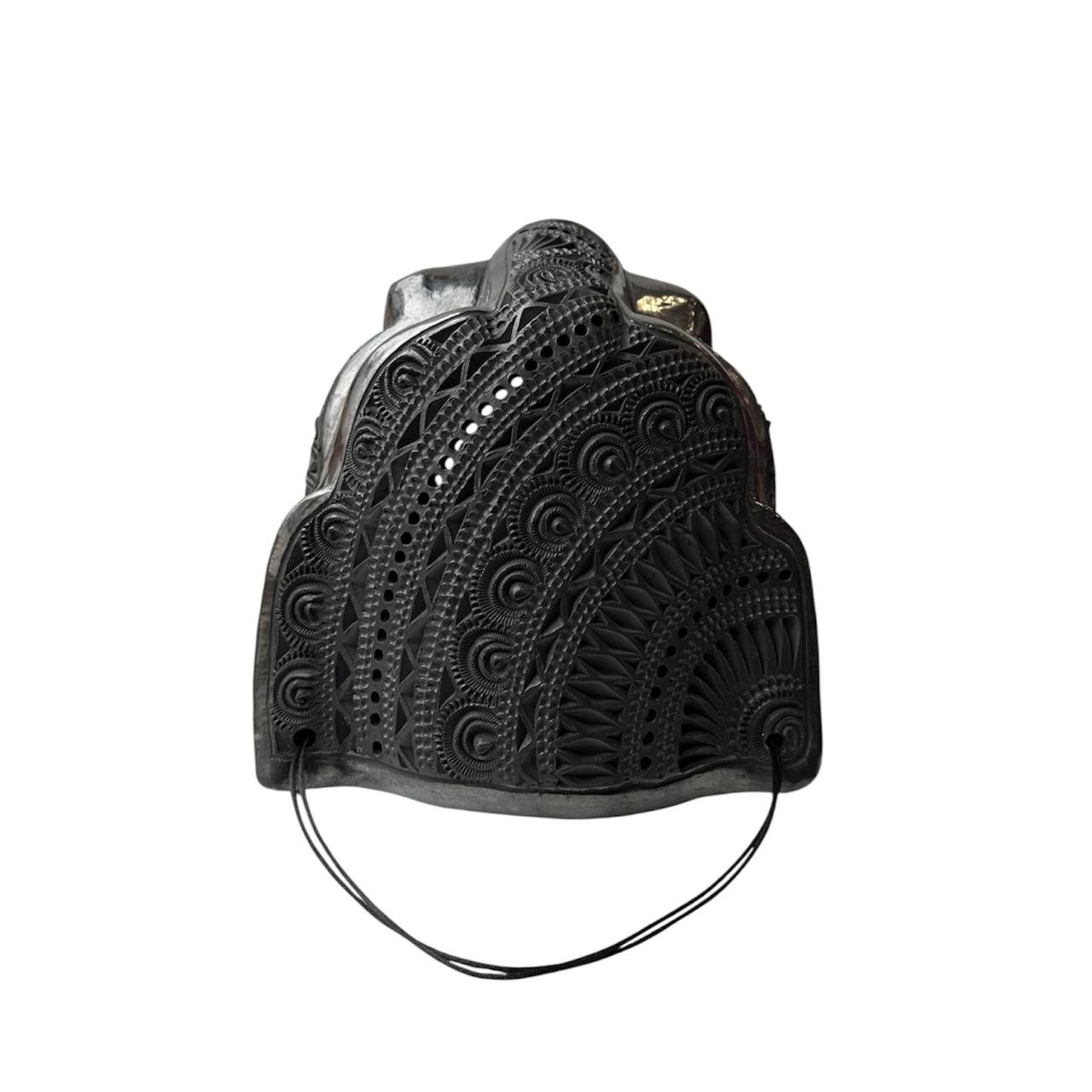 Cabeza Jaguar Jumbo Barro Negro - Imagen 3