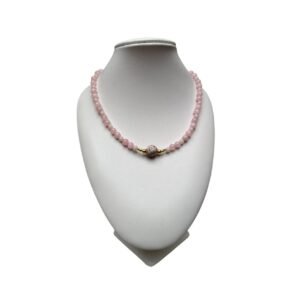 Collar Cuarzo Rosa Con Piedra Chica Fondo Tradicional con Rosa Mik