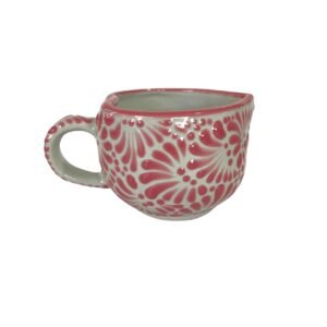 Taza Corazon Chocolatera Con Corazon Interior Fondo Tradicional Con Rosa Mik