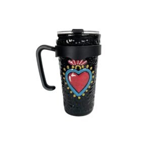 Termo Pro Fondo Negro Con Negro Mik Corazon Sagrado