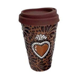 Termo 15 CM Fondo Terracota Con Chocolate Mik Corazon Sagrado
