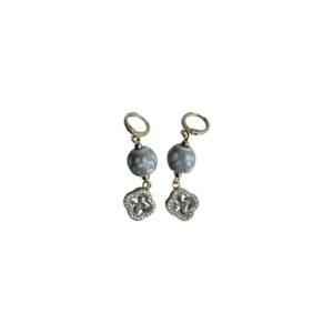 Aretes Diseño Especial Cristal Con Cuenca Blanco