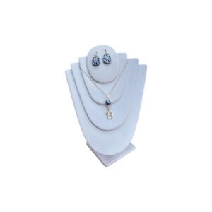 Collar Inicial B Rodio Dorado Con Artes Azul Tradicional