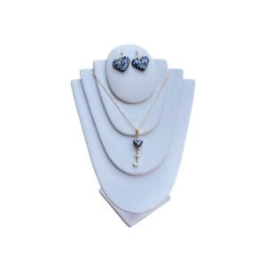 Collar Inicial J Rodio Dorado Con Artes Azul Tradicional