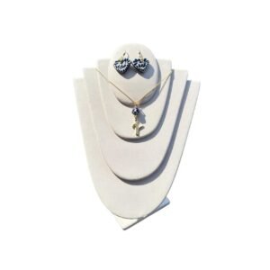 Collar Inicial Y Rodio Dorado Con Artes Azul Tradicional