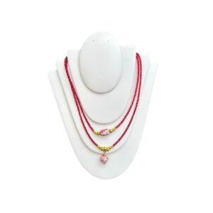 Collar Cristal Doble Rojo