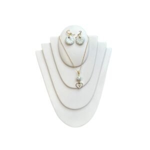 Collar Inicial V Blanco Rodio Dorado