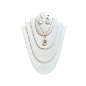 Collar Inicial F Blanco Rodio Dorado