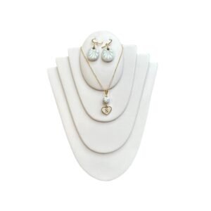 Collar Inicial N Blanco Rodio Dorado