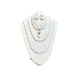 Collar Inicial W Blanco Rodio Dorado