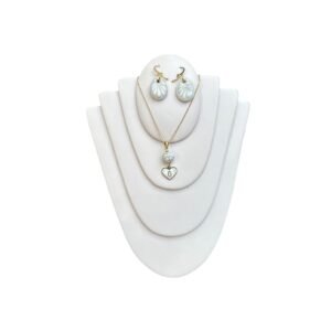 Collar Inicial O Blanco Rodio Dorado