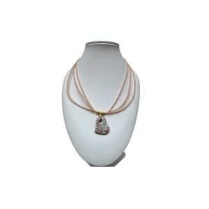 Collar Cristal Triple Fondo Tradicional Con Rosa Cenefa